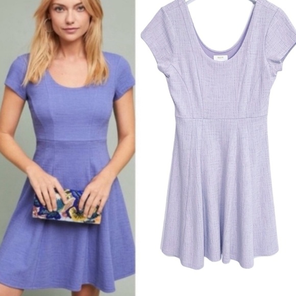 BOGO! Anthropologie Maeve Regina Knit Skater Dress Lilac Purple Size Small - Picture 1 of 10